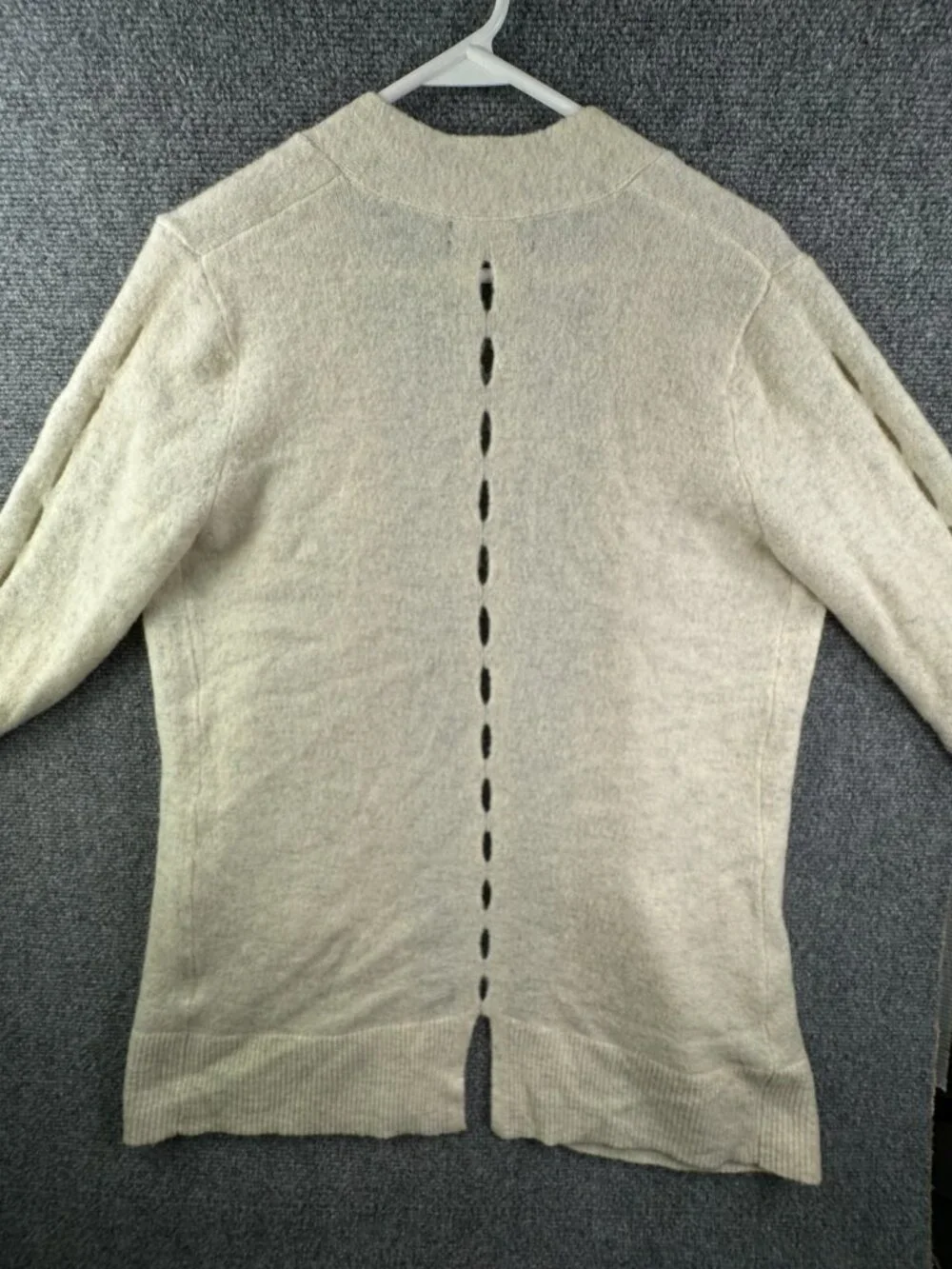 Banana Republic Wool Alpaca Blend Sweater Women’s Small Ivory Open Cardigan